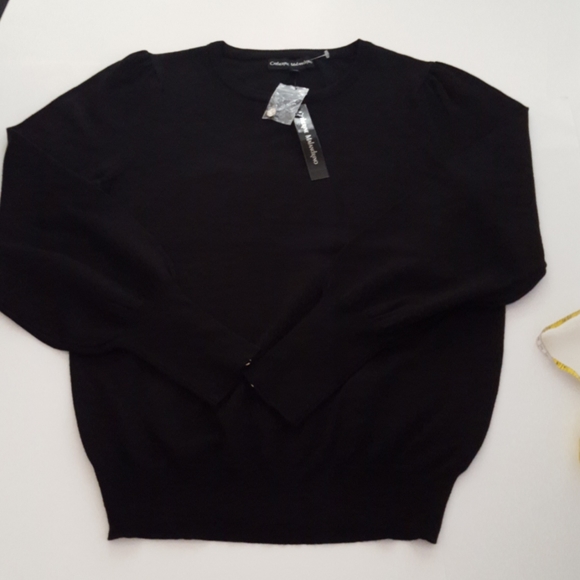 Catherine Malandrino Rhinestone Button Sleeve Detailed Sweater NWT - Picture 9 of 14